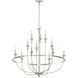 Emery 12 Light 40.2 inch Brushed Nickel Chandelier Ceiling Light